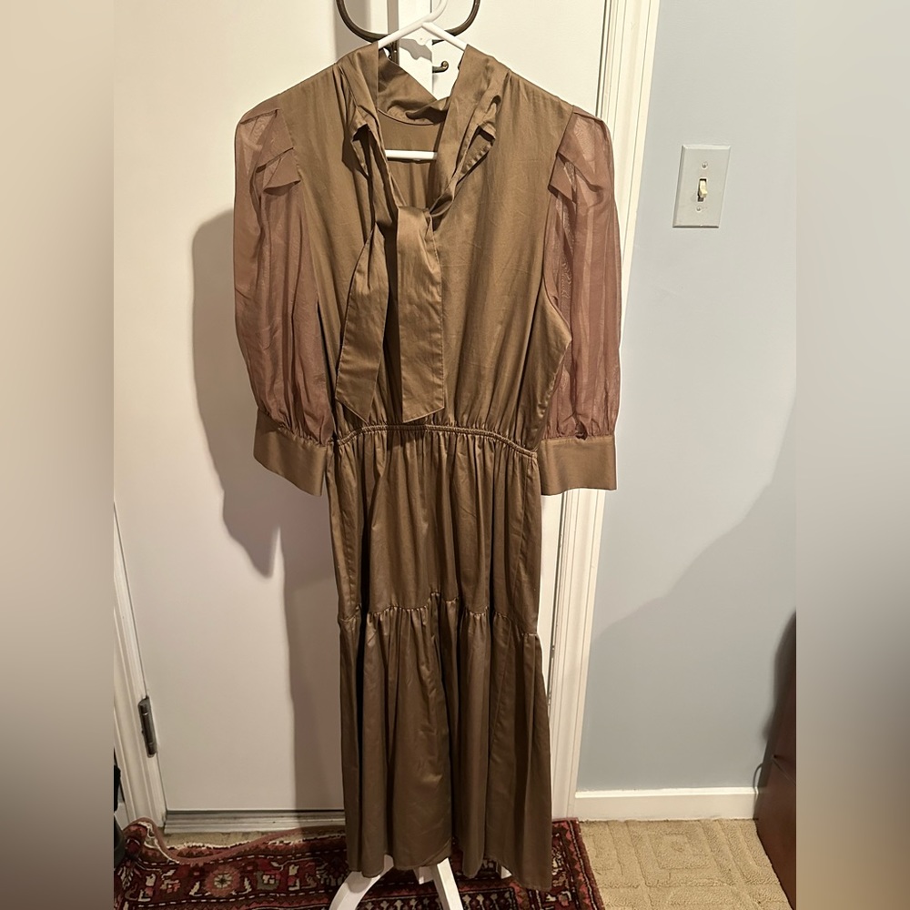 brown midi dress